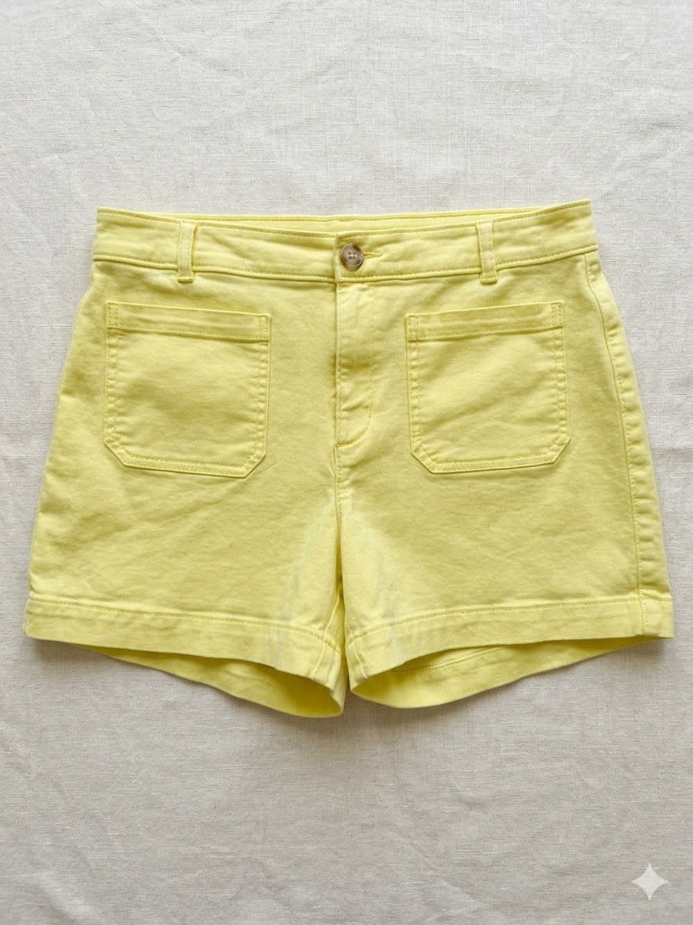 LOFT Lemon Yellow High-Waist Cotton Shorts